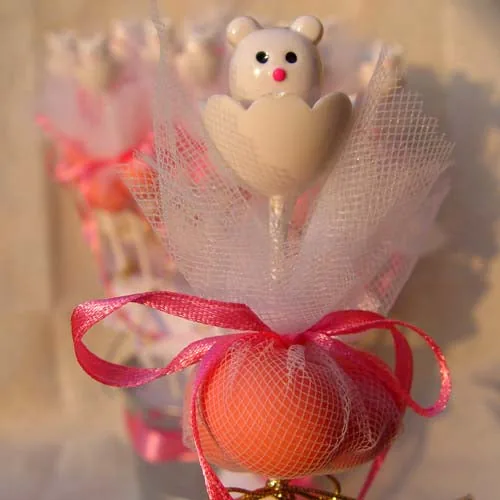 Osito blanco recuerdo baby shower neutro