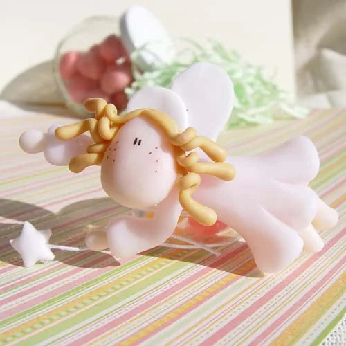 Angelita volador rosado recuerdo bautizo niña