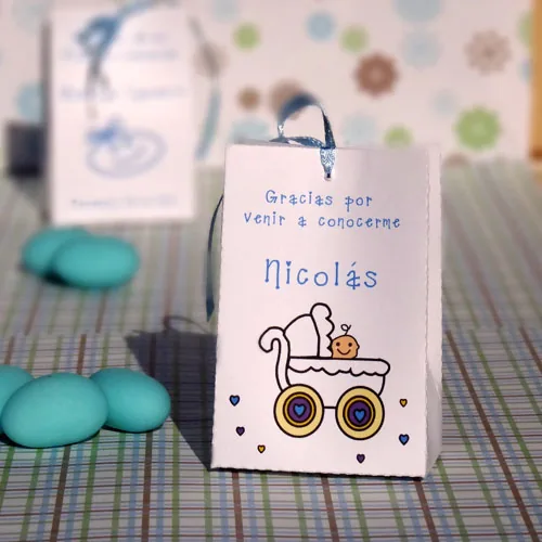 Cajita coche recuerdo baby shower original