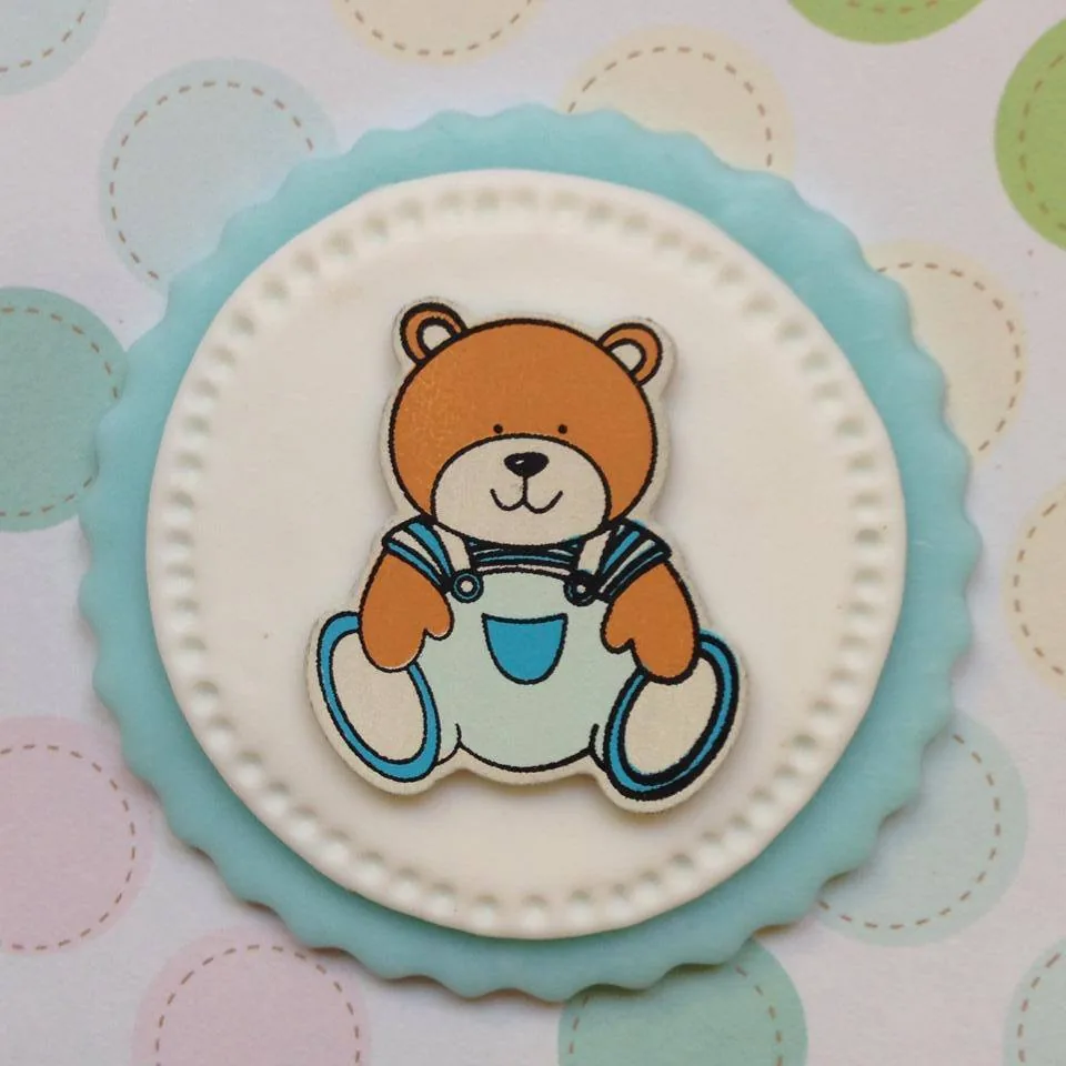 Escarapela osito recuerdo baby shower