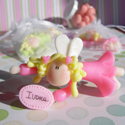 Angelito Volador Fucsia Letrero